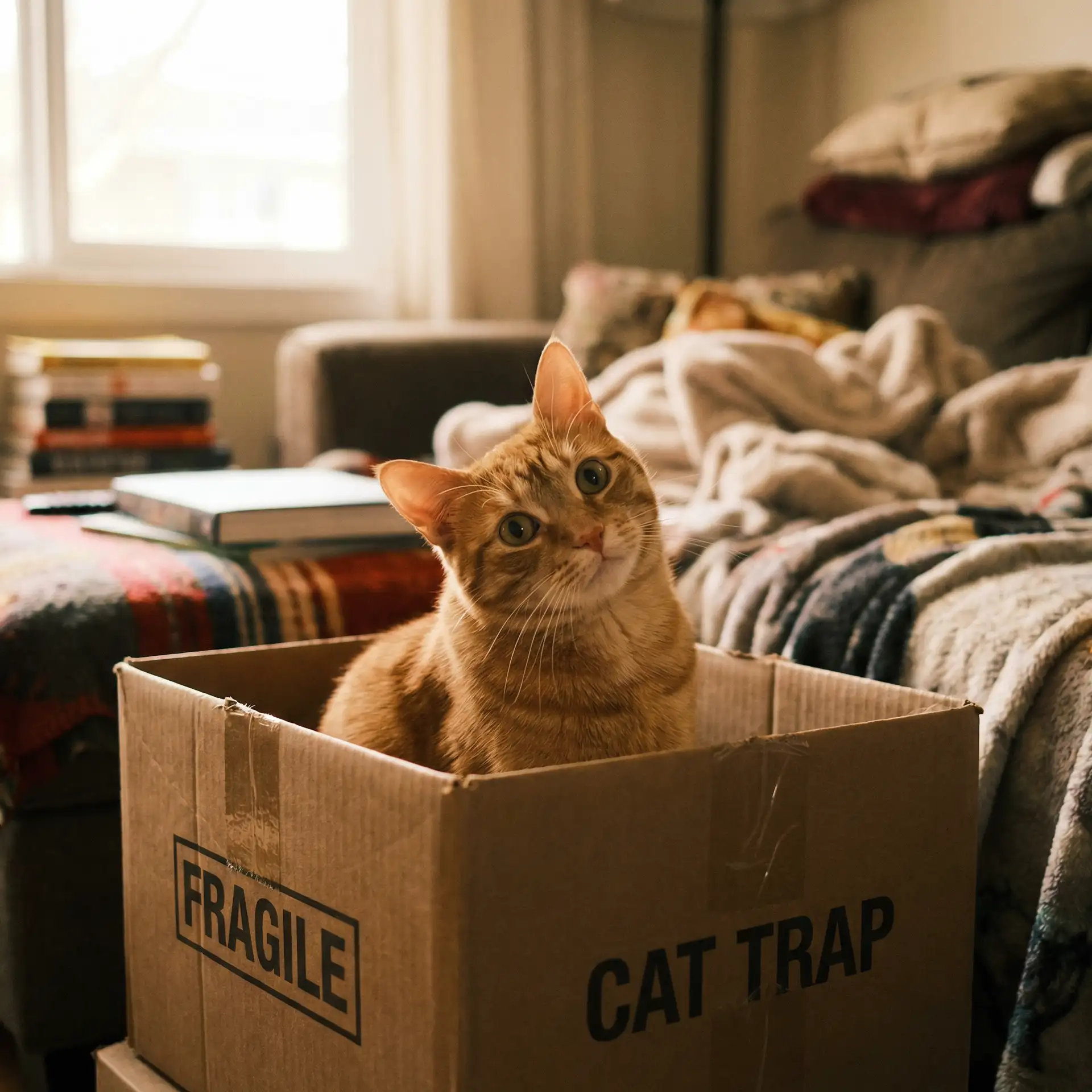 橘猫躲在纸箱里 - 东京不太热视频高清